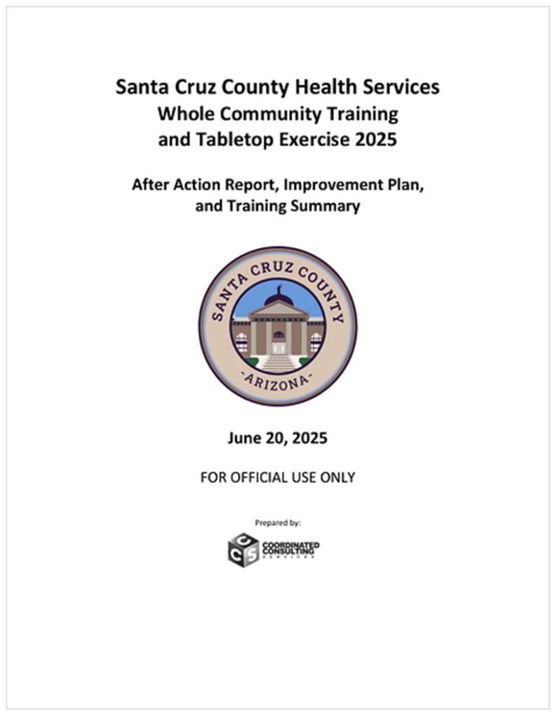 Santa Cruz County Health Services Whole Community Emergency Preparedness and Response Training & Tabletop Exercise